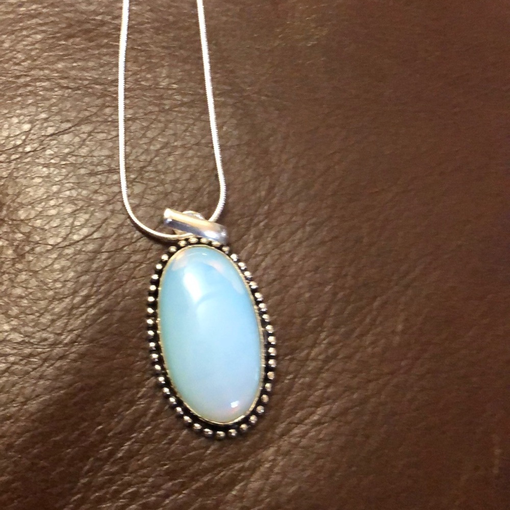 Opalite pendant with chain